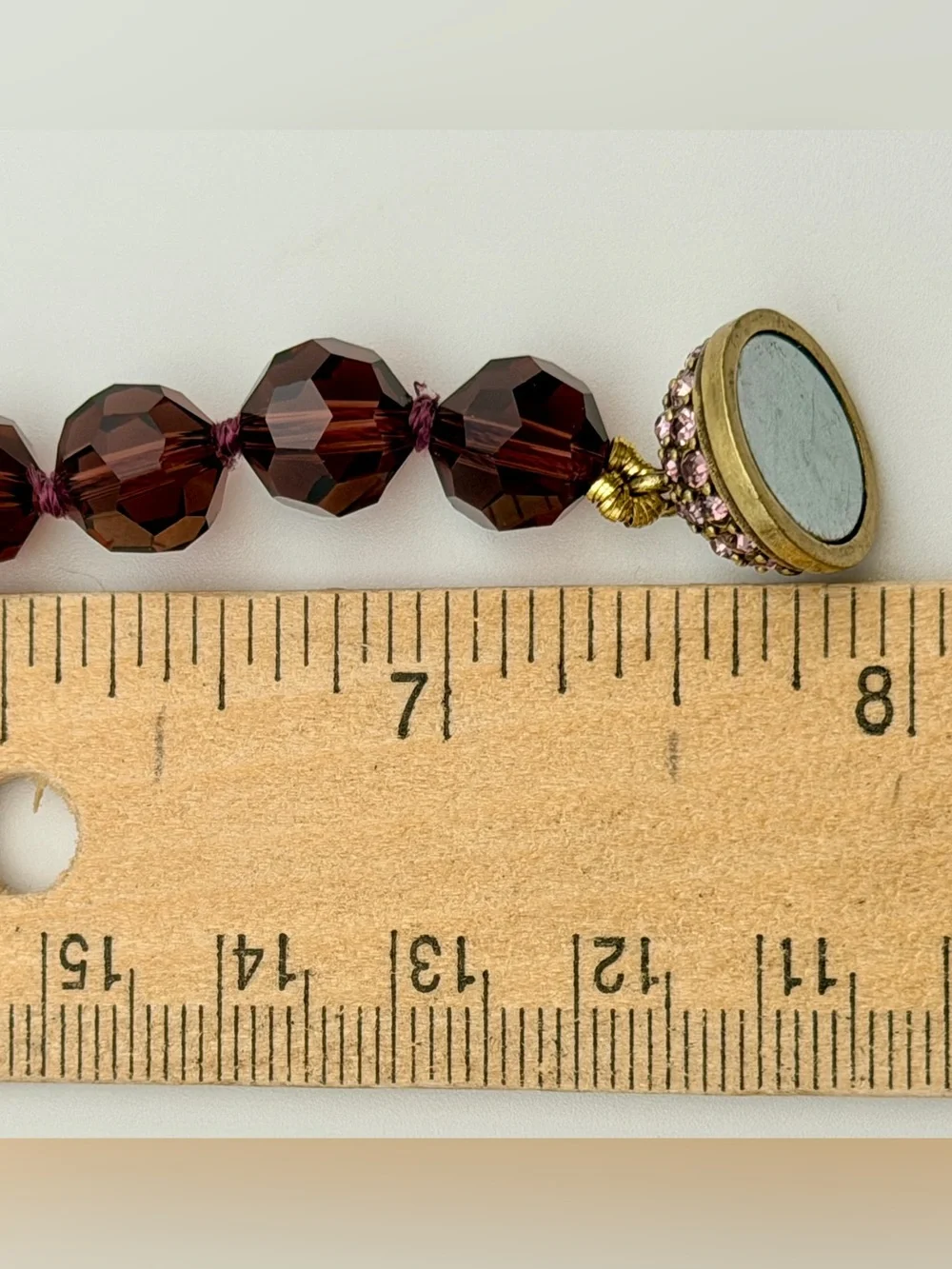 Heidi Daus Swarovski Amethyst   Crystal Magnetic Jewelry Set Lot W/Clip Earrings